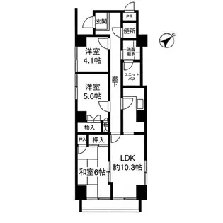 グランドール武戸野【13階】の間取り
