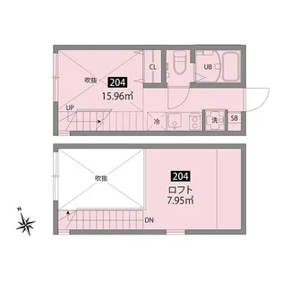チトフナアパートメント【2階】の間取り