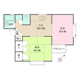 タウンハウス新百合【1階】の間取り