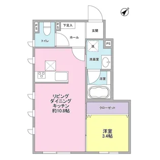 アトール上野毛【1階】の間取り