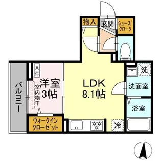 D PAINA 宿河原七丁目【2階】の間取り