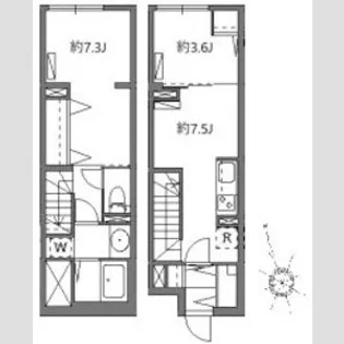 ソラシアレジデンス学芸大学Ⅱ【0102号室】の間取り