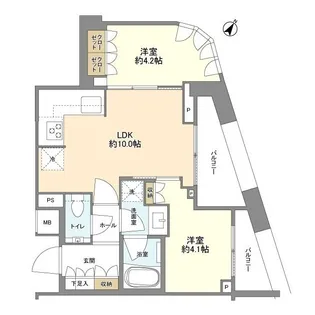 PARK COURT恵比寿【4階】の間取り