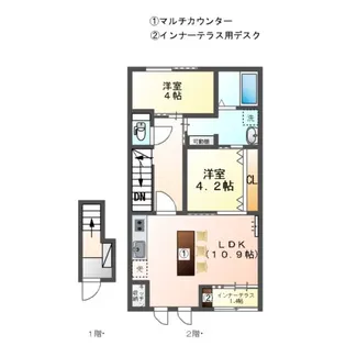 セ シュエット(CEST CHOUETTE)【2階】の間取り