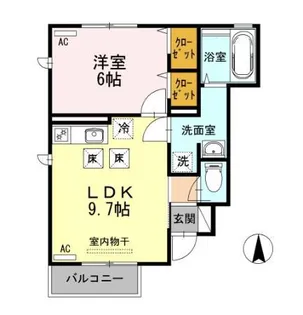 サニーウェル砧【1階】の間取り