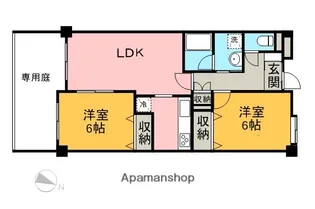 ベルコリンもえぎ野【1階】の間取り