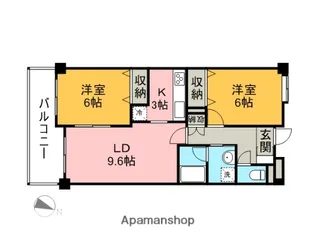 ベルコリンもえぎ野【309号室】の間取り