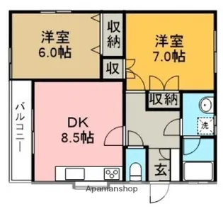 ラ・ルーシュ【201号室】の間取り
