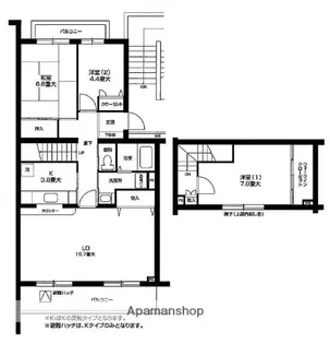 オクトス市ヶ尾3号棟【304号室】の間取り