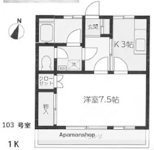 小吹ハイツ【1階】の間取り