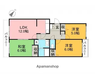 嶮山パークヒルズ【3階】の間取り