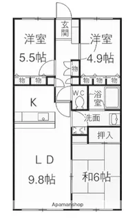 エスポワール藤が丘【2階】の間取り
