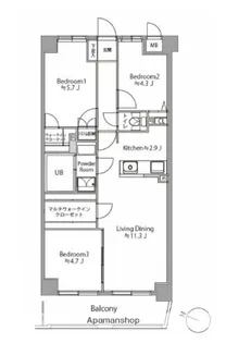 フローレンスパレス鷺沼【4階】の間取り