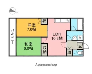 ハイツフローラ【1階】の間取り