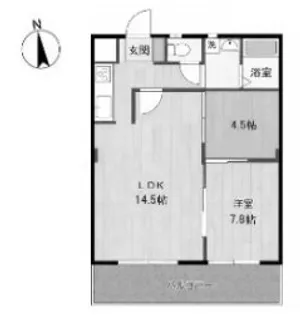 第1上原マンション【304号室】の間取り