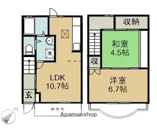 テラス長坂【1階】の間取り