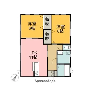 ベルクレストⅡ【1階】の間取り