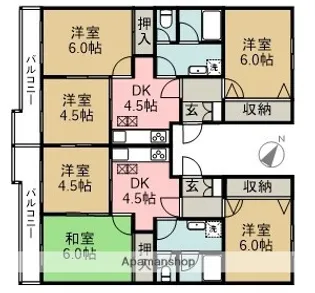 グリーンヒル藤が丘C棟【30730号室】の間取り