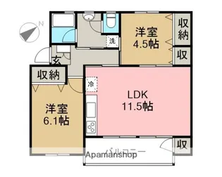 たまプラーザ団地4−6号棟【1階】の間取り
