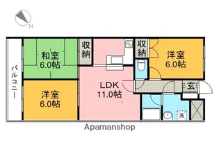 グリーンヒル藤が丘G棟【4階】の間取り