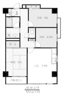 第2セジュール市ヶ尾【102号室】の間取り