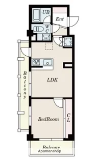 1LDKの間取り画像