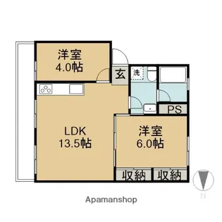 グリーンヒル藤が丘B棟【1階】の間取り