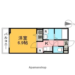 アズヴェール美しが丘【101号室】の間取り