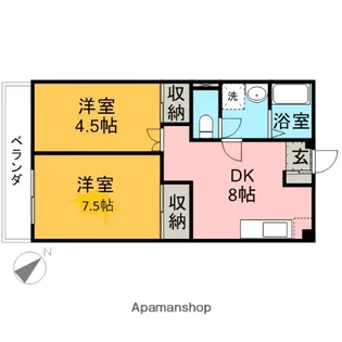 新屋第一マンション【202号室】の間取り