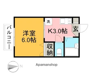 メゾンドシャルポンティエⅠ【205号室】の間取り