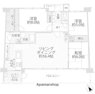 ヒューマンスクエアたまプラーザヒルテイジ【208号室】の間取り