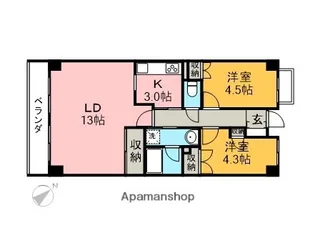 ファミールもえぎ野【2階】の間取り