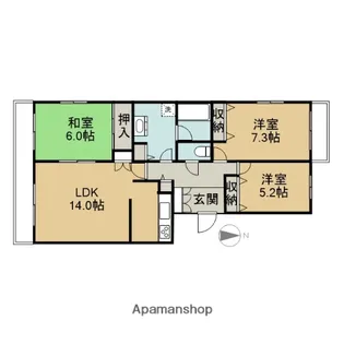 エスポワール松風台Ⅰ【1階】の間取り