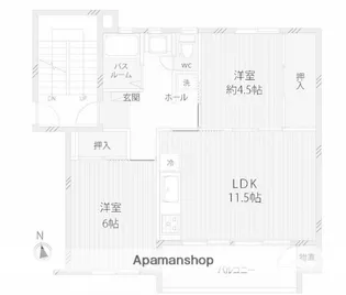 たまプラーザ団地1−1号棟【1階】の間取り