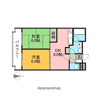 ウエストビレッジ【1階】の間取り