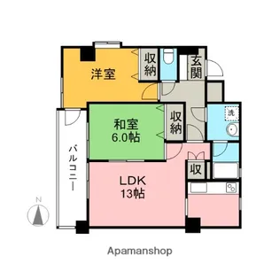 エスポワール青葉台A・B・C棟【B206号室】の間取り