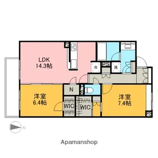 S−FORT横浜青葉台【4階】の間取り