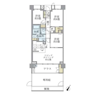 BRILLIA鷺沼【1階】の間取り