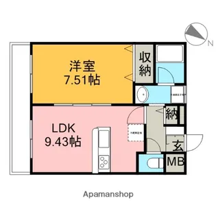 グランドール青葉【4階】の間取り