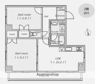サンウェル【2階】の間取り