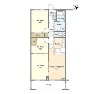 メゾン・ルミエールたまプラーザ【3階】の間取り