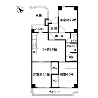 HMCあざみ野【6階】の間取り