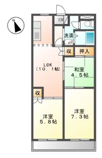 プラザ・ディア【4階】の間取り