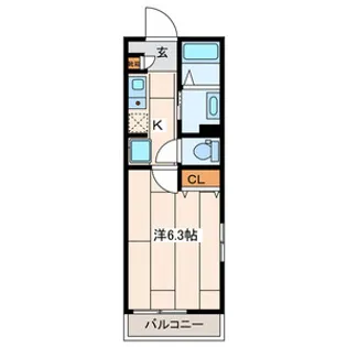 アムールあざみ野【1階】の間取り