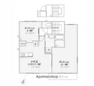 アンソレイユ鷺沼A棟【2階】の間取り