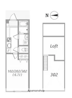 アザーレ・パッシオ江田【302号室】の間取り