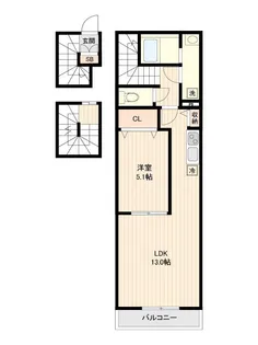 1LDKの間取り画像