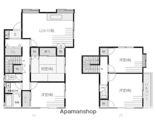 神奈川県横浜市青葉区荏田西2丁目【一戸建】の間取り
