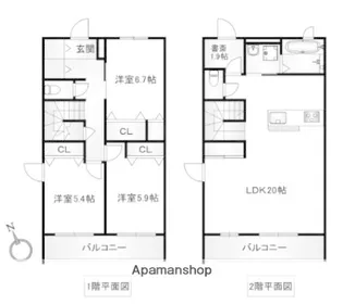神奈川県川崎市宮前区馬絹1丁目【テラスハウス】の間取り