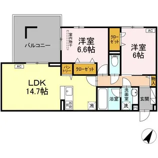 フェリーチェ【3階】の間取り